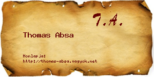 Thomas Absa névjegykártya